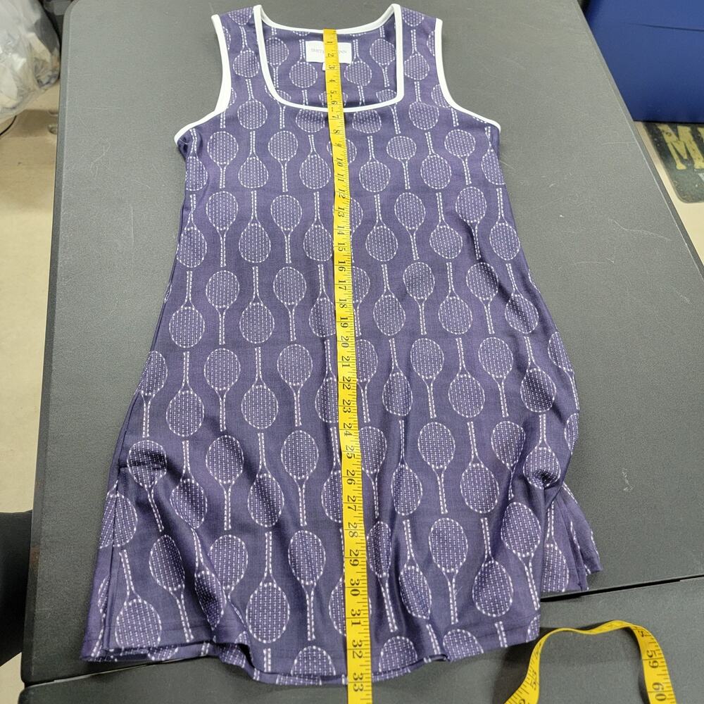 Smith & Quinn June Athleisure Mini Dress Size Medium Blue & White Tennis Racket - Picture 6 of 6